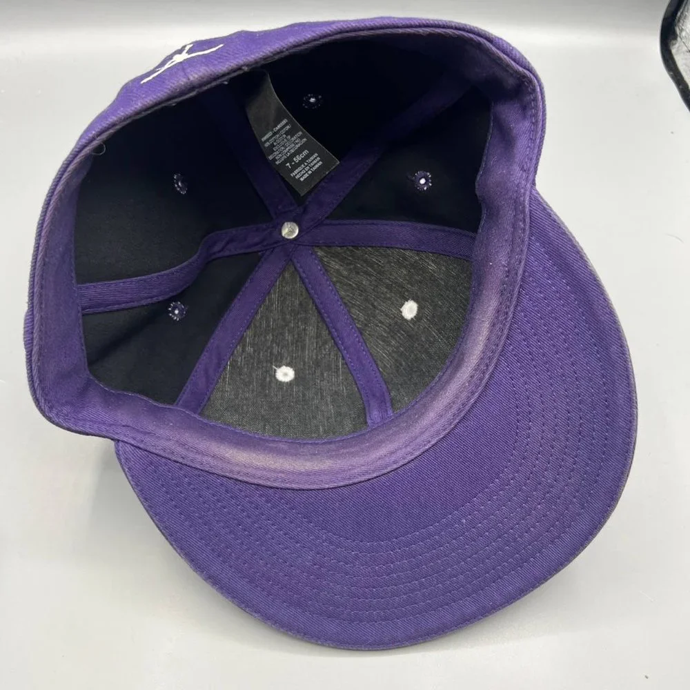 Air Jordan Hat Men 7 White‎ Purple Jumpman Fitted Cap